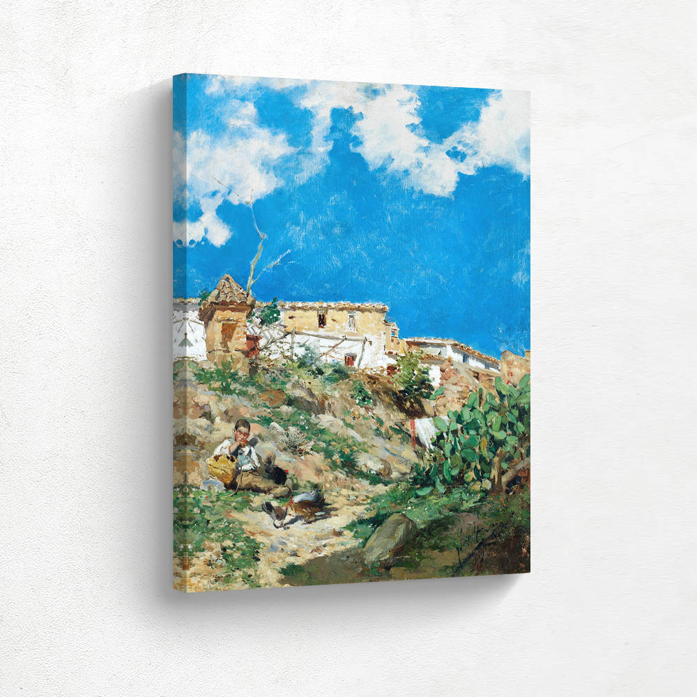 A landscape with figure in Sagunto, Valencia