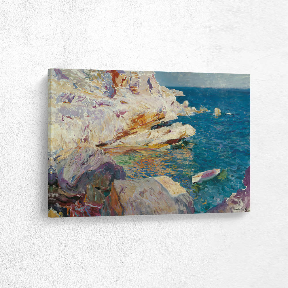 Rocks at Jávea and the White Boat