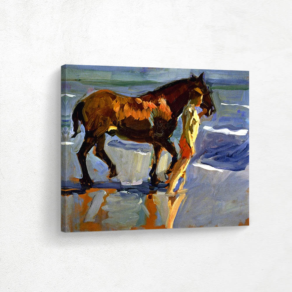 Bathing of a horse (sketch)