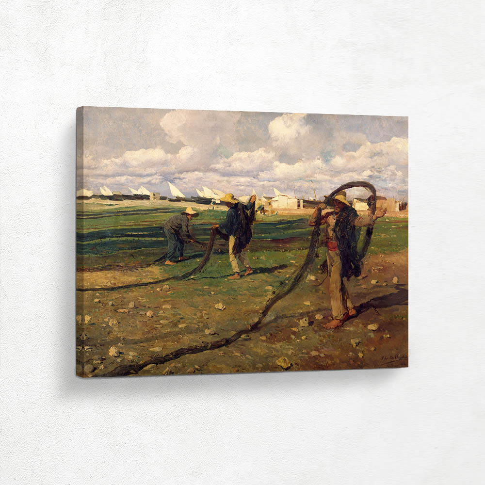 Fisherman Taking Up the Nets