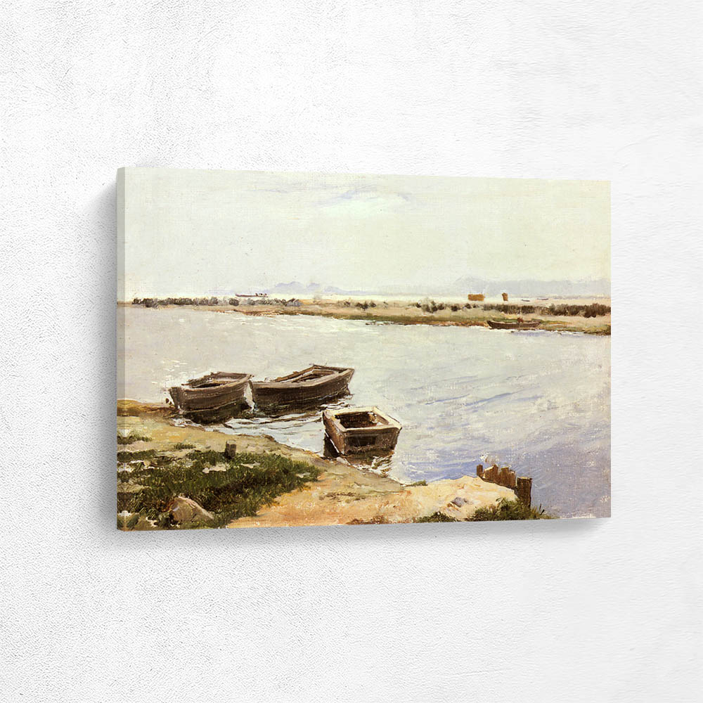 Three Boats By A Shore