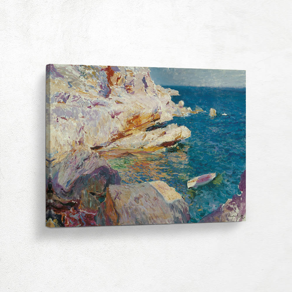 Rocks and white boat, Javea