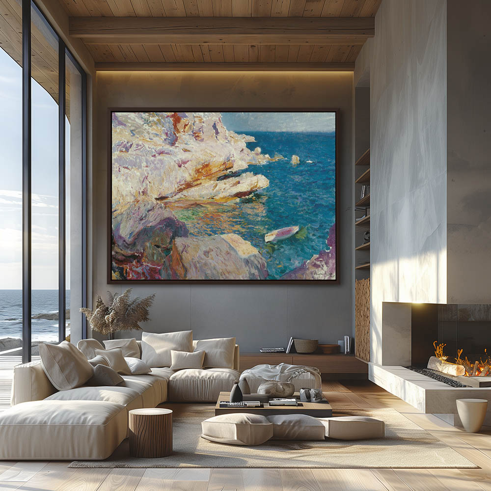 Rocks and white boat, Javea - Image 3