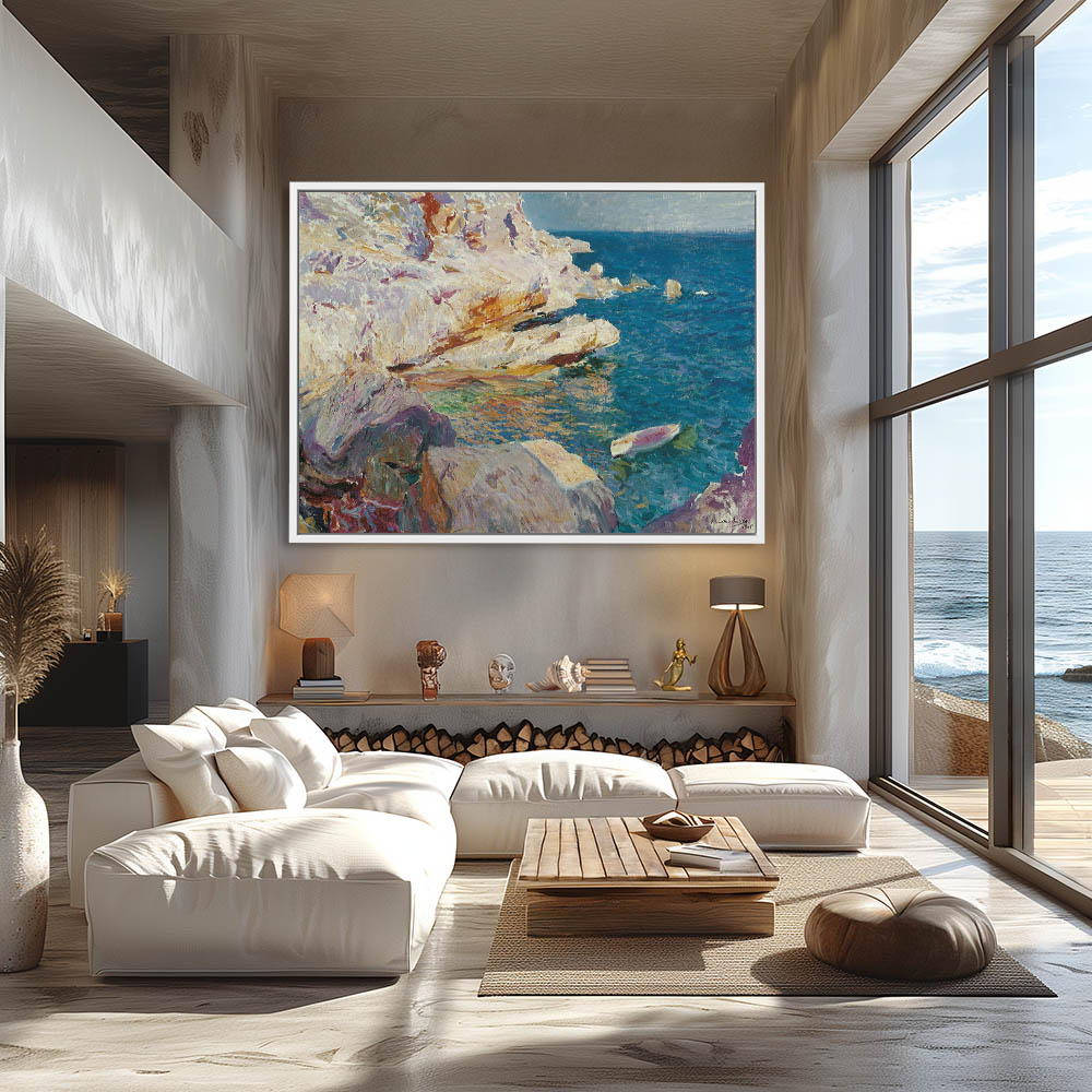 Rocks and white boat, Javea - Image 4