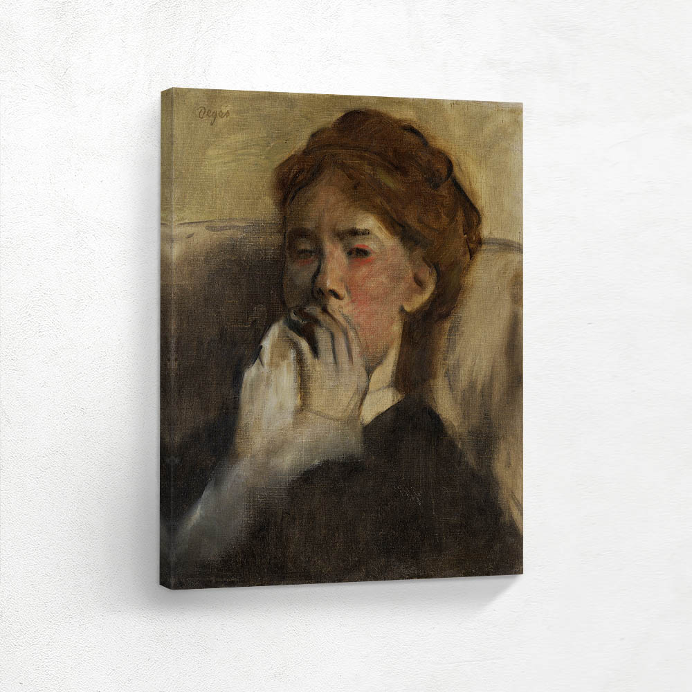 Young Woman with Her Hand over Her Mouth