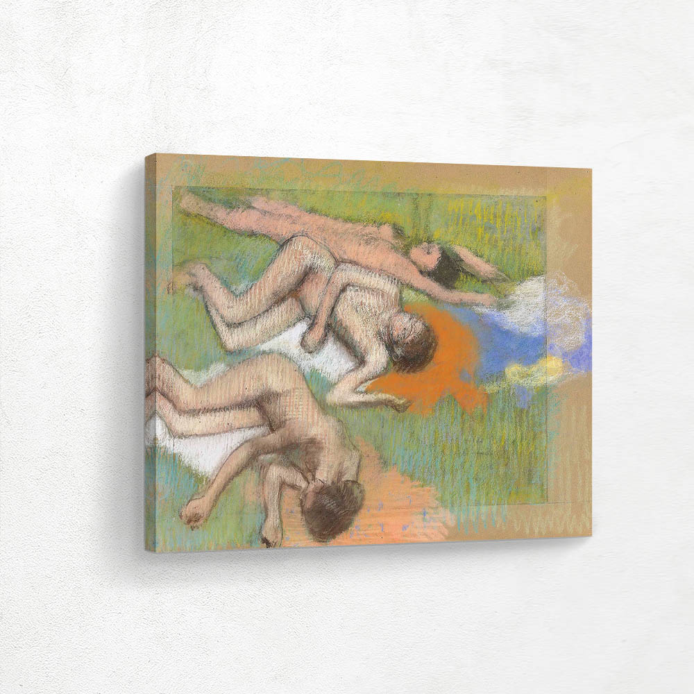 After the bath, three naked women