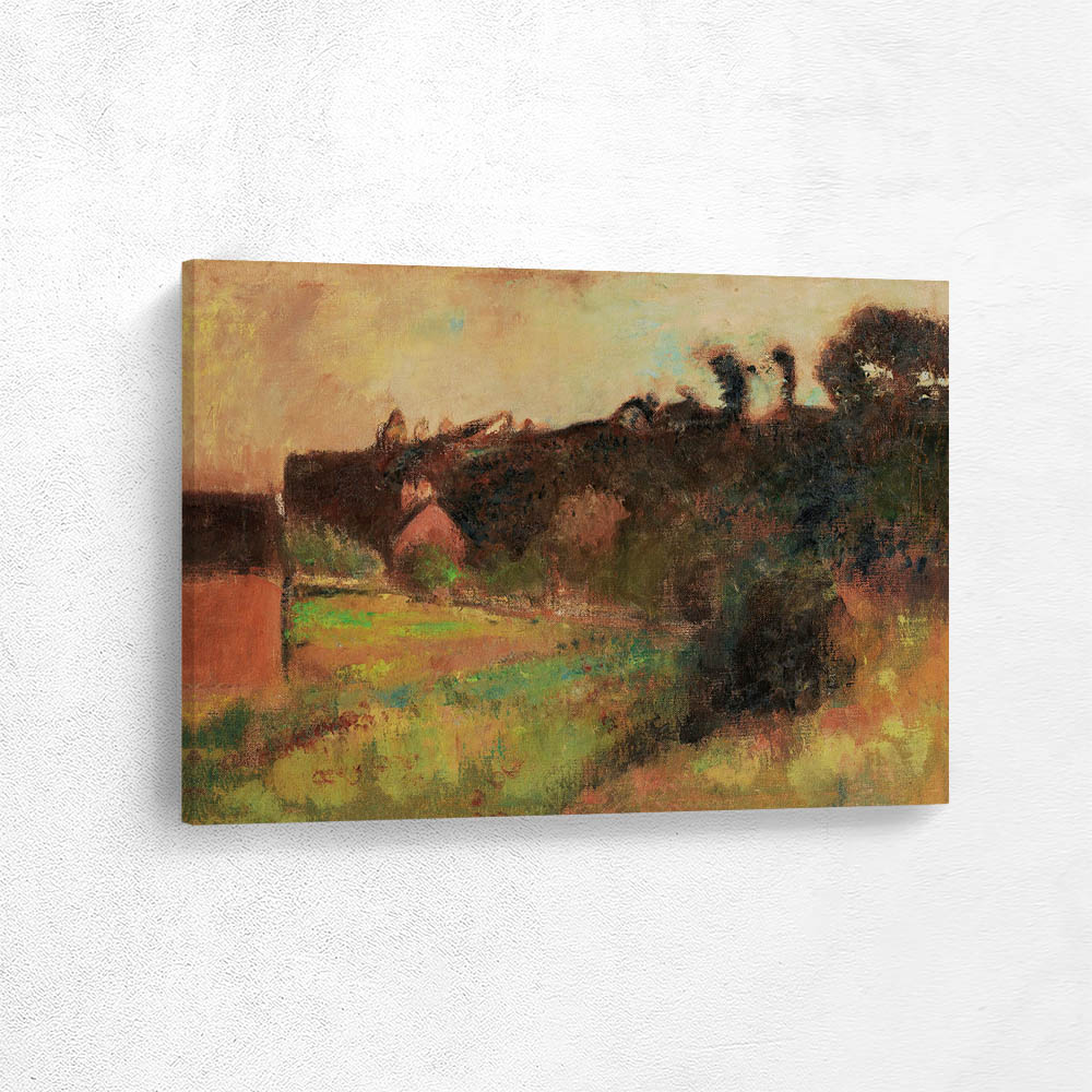 Houses at the foot of a cliff