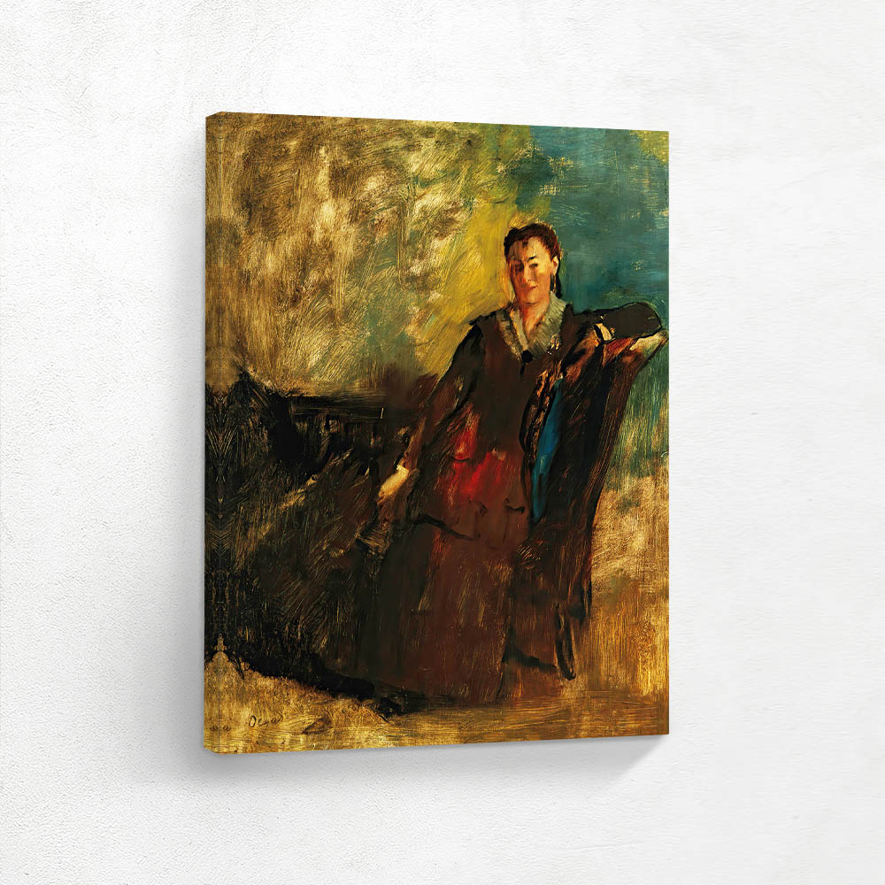 Woman sitting on a sofa