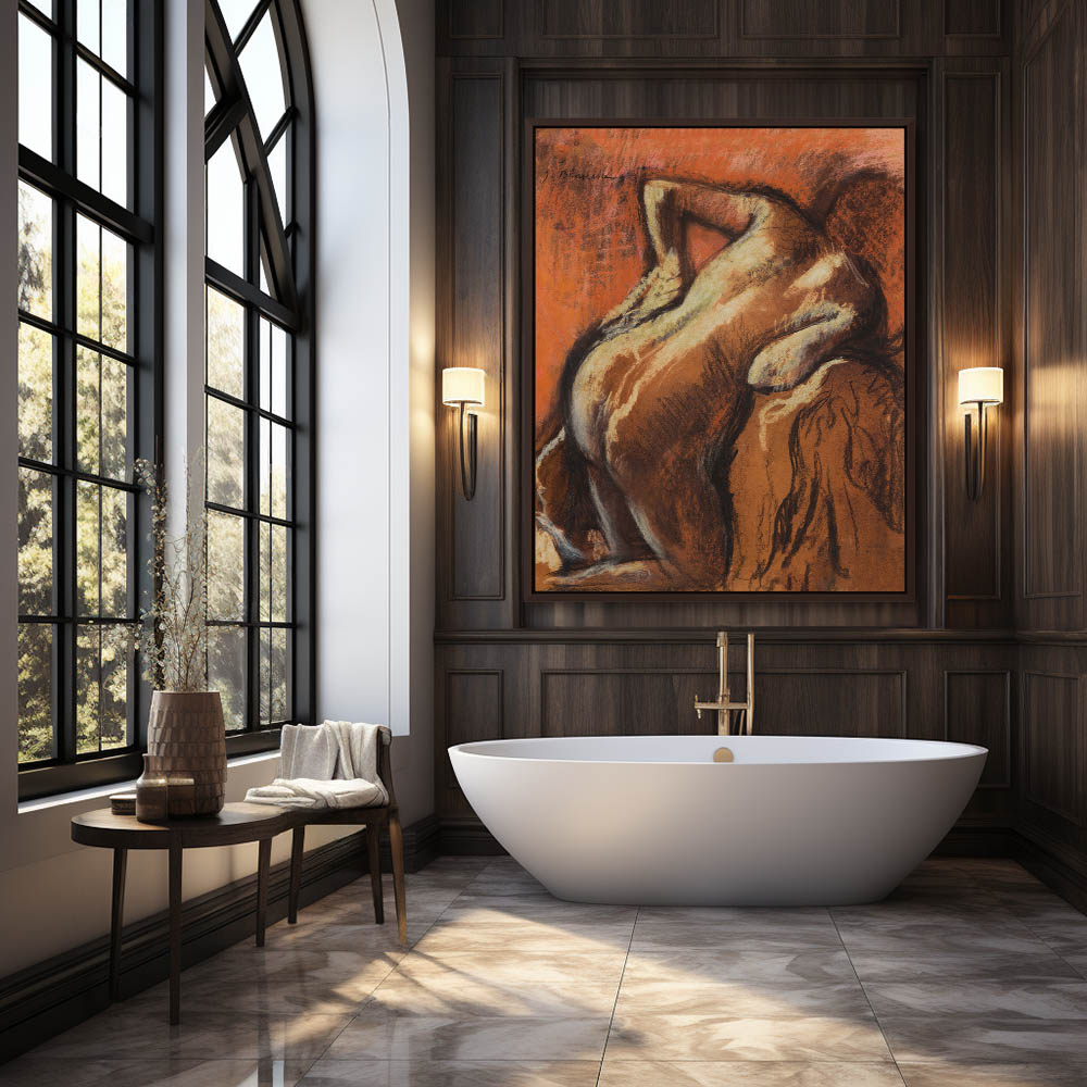 After bathing, woman wiping herself - Image 3
