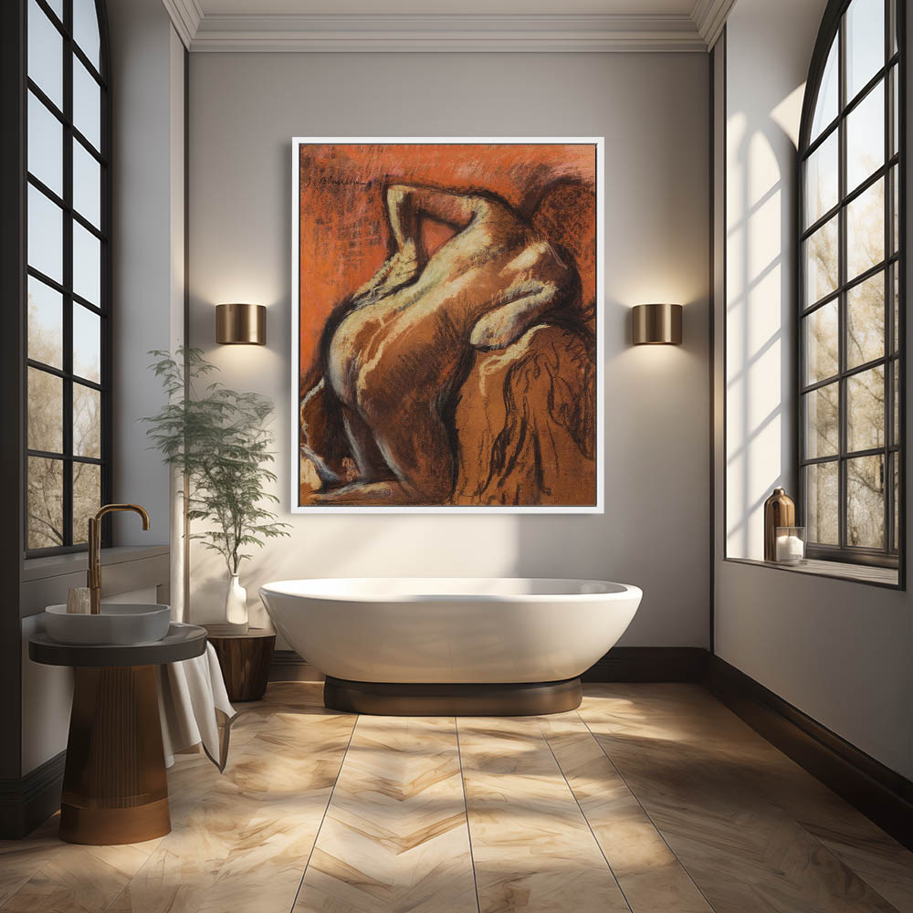After bathing, woman wiping herself - Image 4