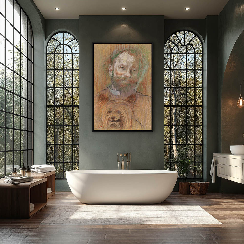 Ludovic Lepic Holding His Dog - Image 2