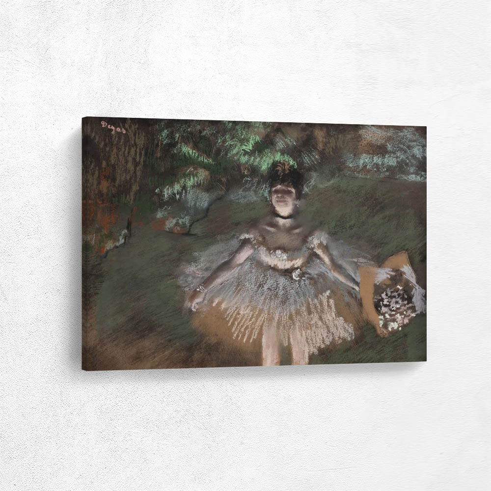 Dancer on Stage with a Bouquet