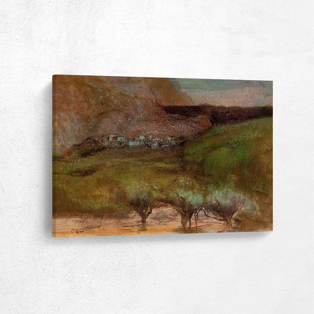 Olive Trees against a Mountainous Background