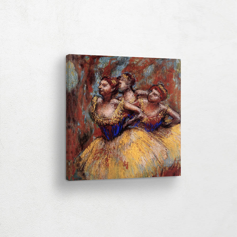Three Dancers. Yellow Skirts, Blue Blouses