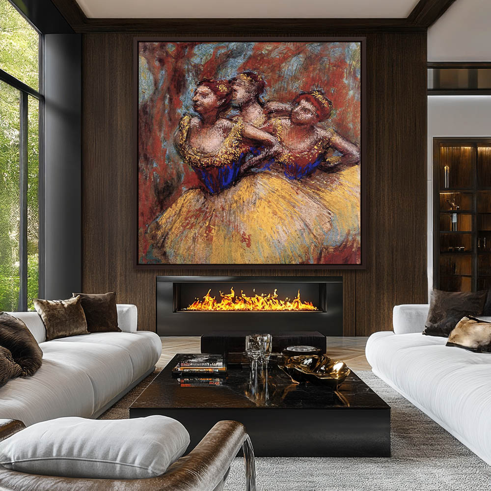 Three Dancers. Yellow Skirts, Blue Blouses - Image 3