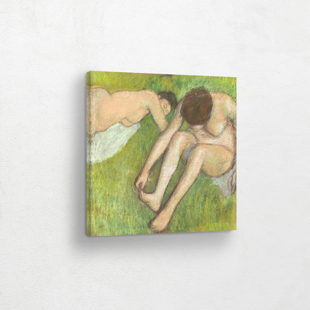 Bathers on the grass