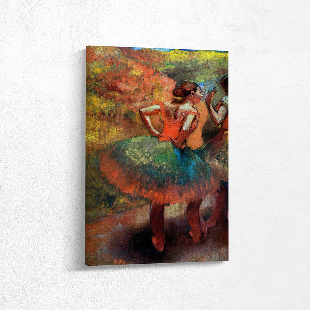 Two Dancers in Green Skirts, Landscape Scene