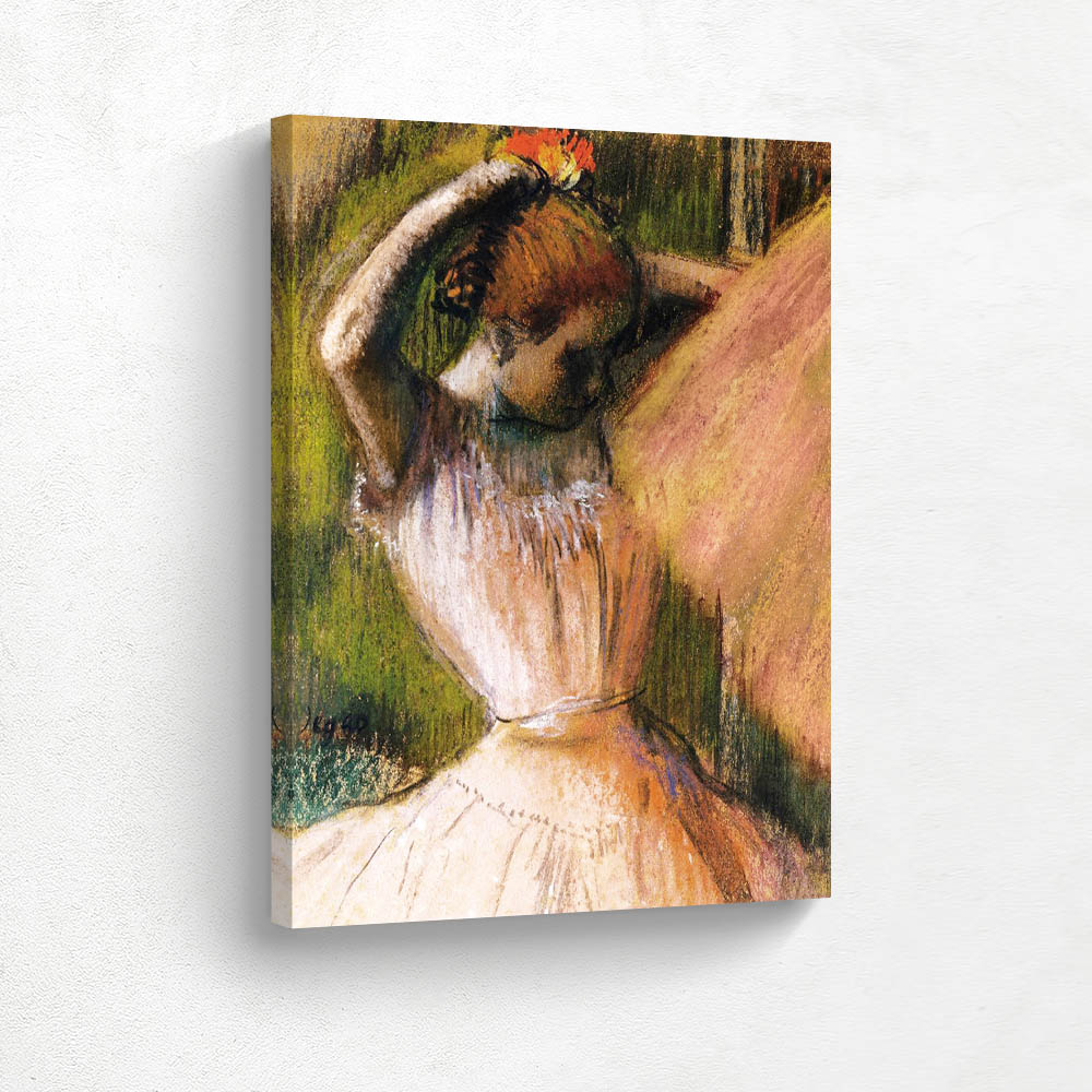 Dancer arranging her hair