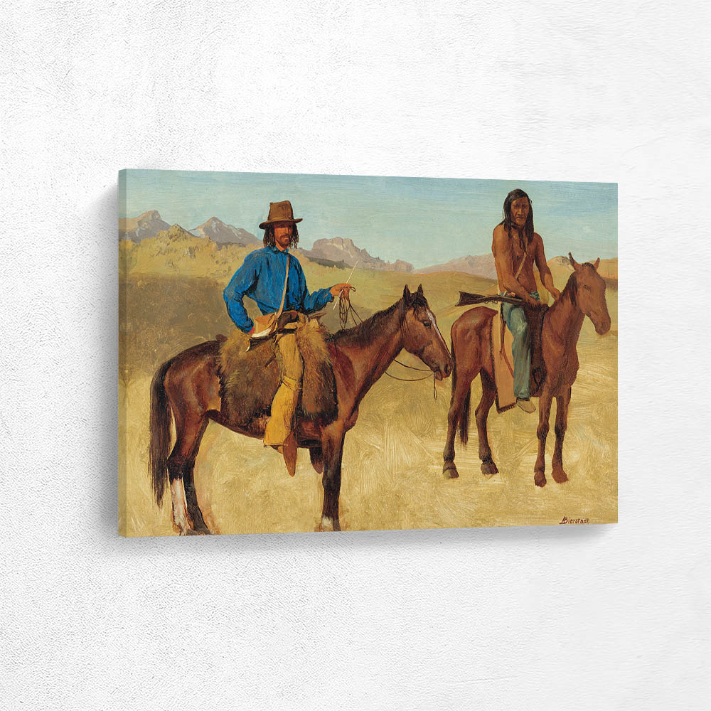 Trapper And Indian Guide On Horseback