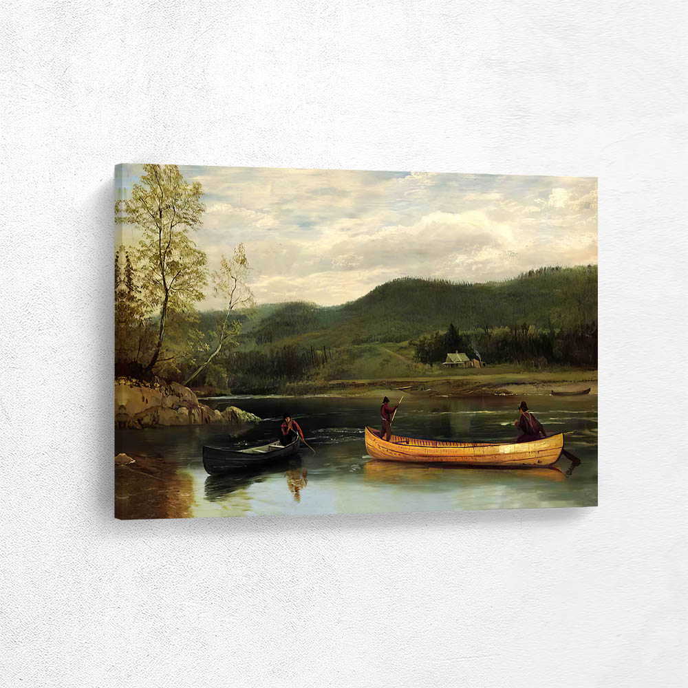 Men in Two Canoes