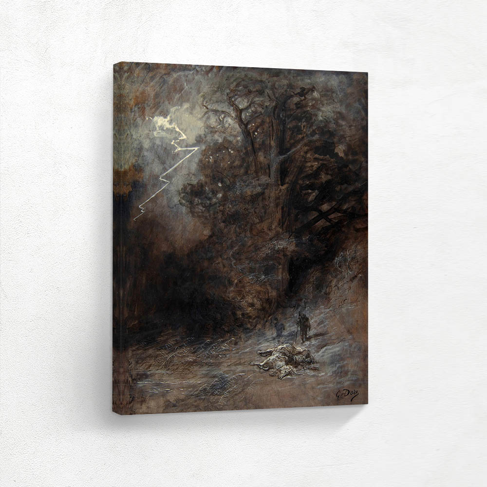 A Rider and a Dead Horse in a Landscape