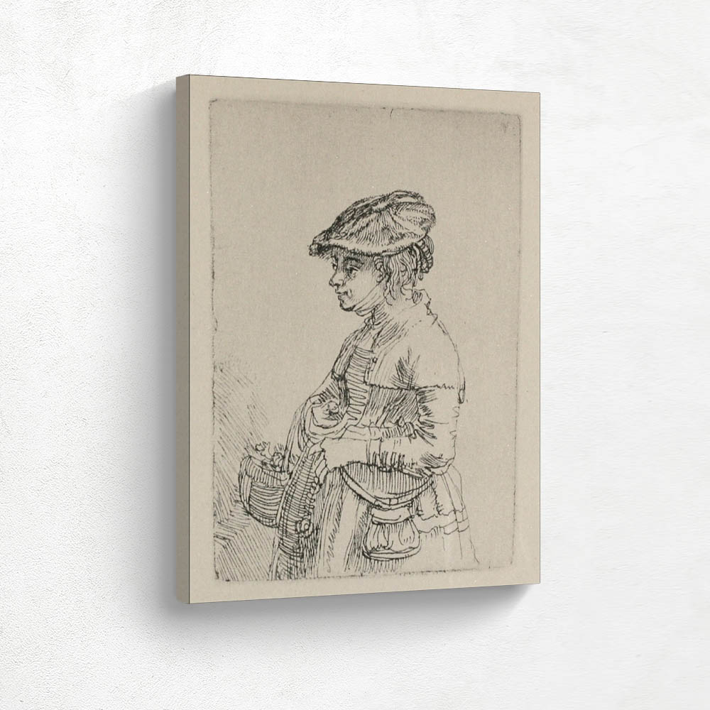 A Young Woman with a Basket