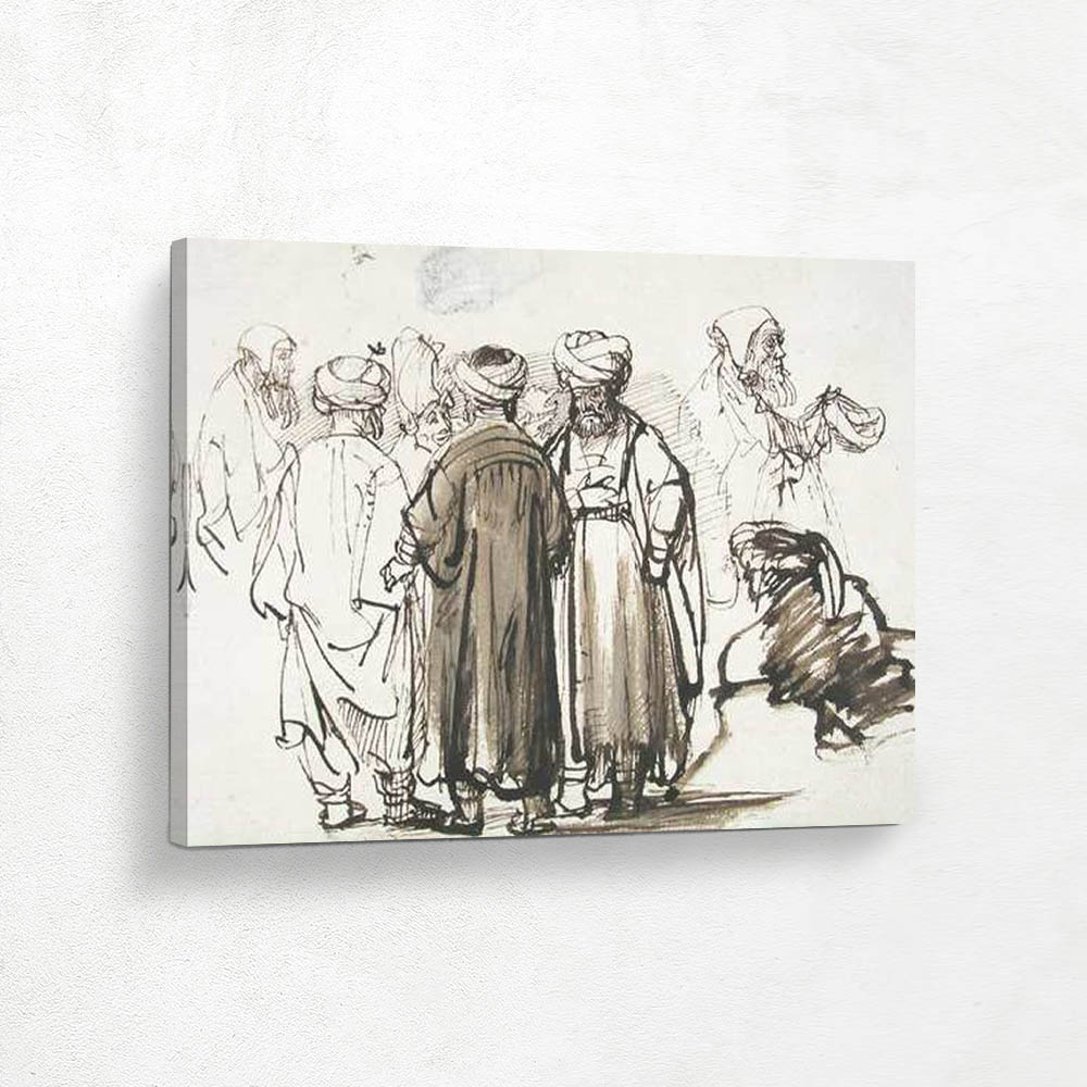 Men in Oriental Dress and Two Studies of a Beggar