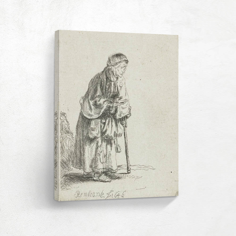 Beggar Woman Leaning on a Stick