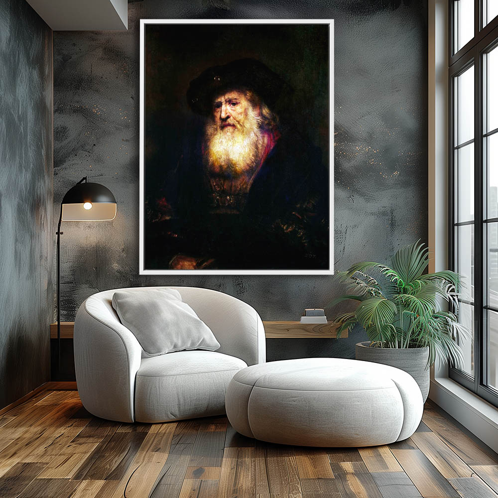 Portrait of a Bearded Man in Black Beret – Great Canvas Arts