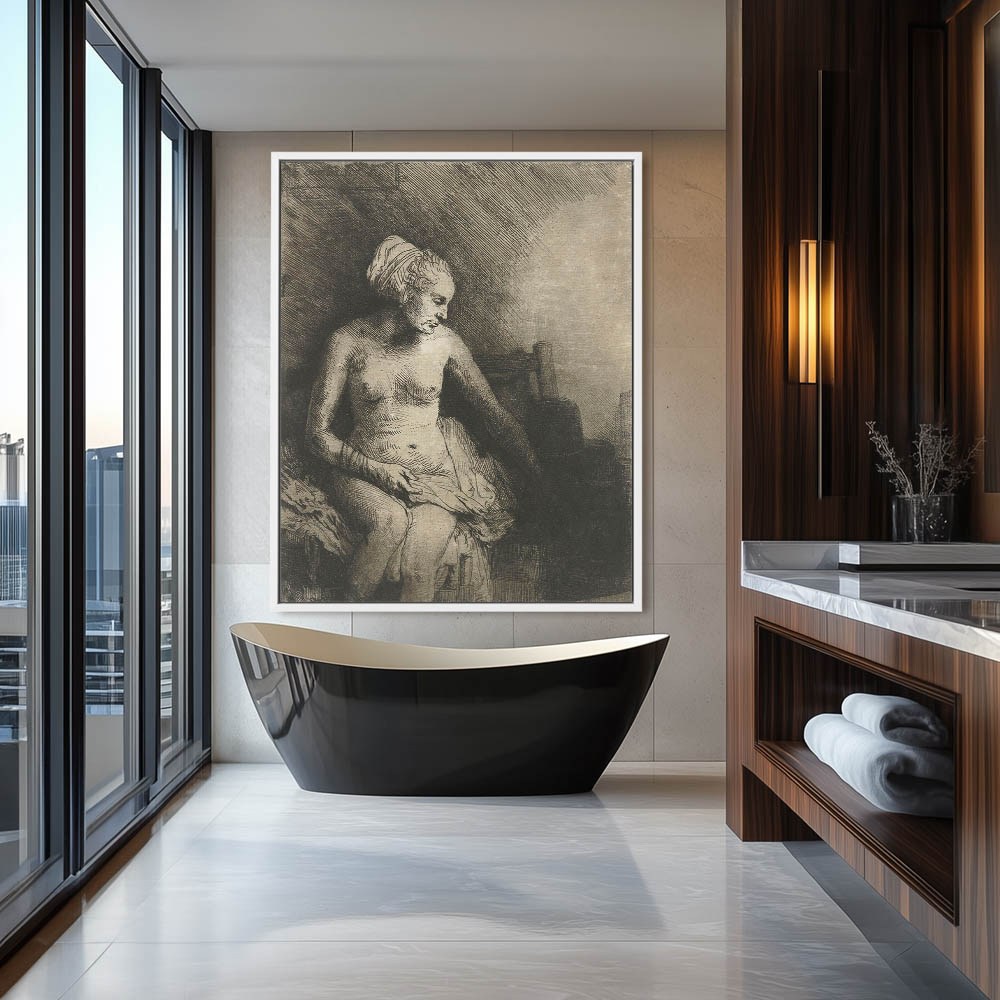 A Woman at the Bath with a Hat Beside Her - Image 4