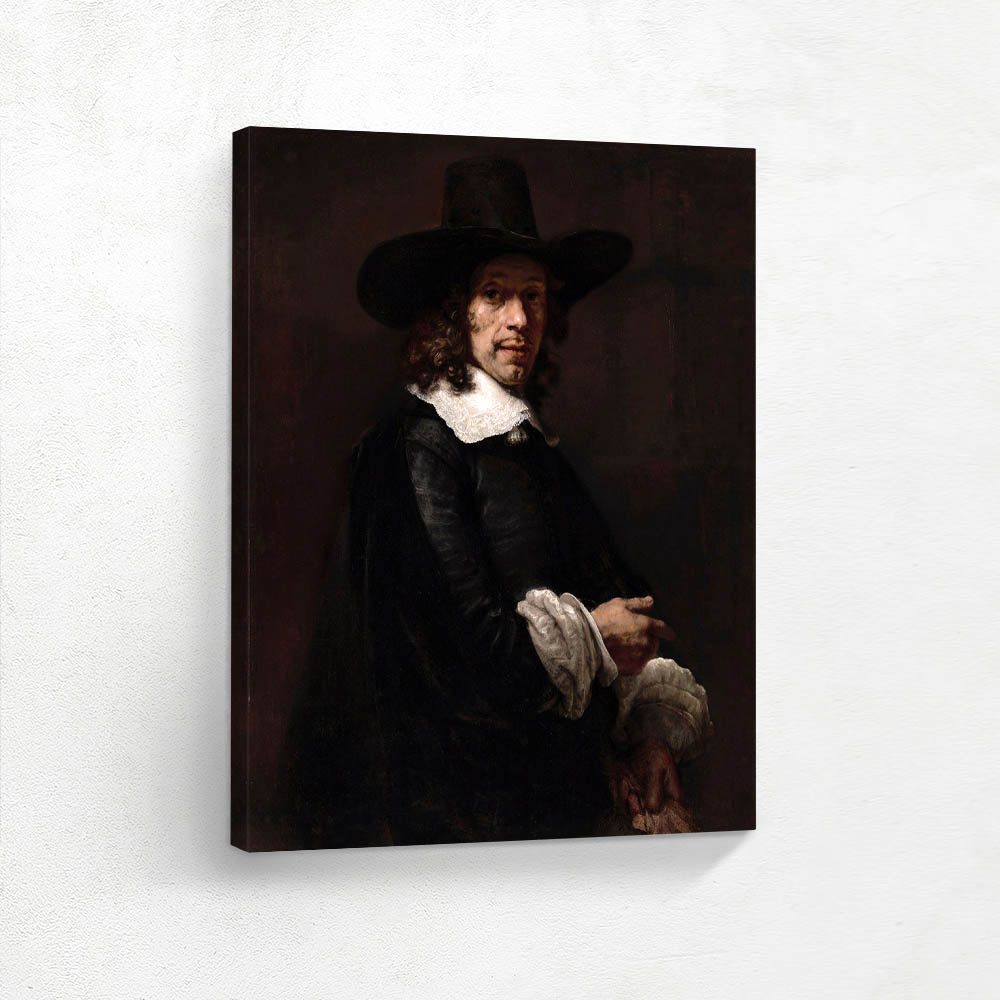 Portrait of a Gentleman with a Tall Hat and Gloves