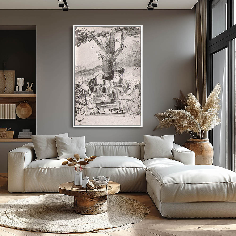 Four Orientals Seated Under a Tree - Image 4