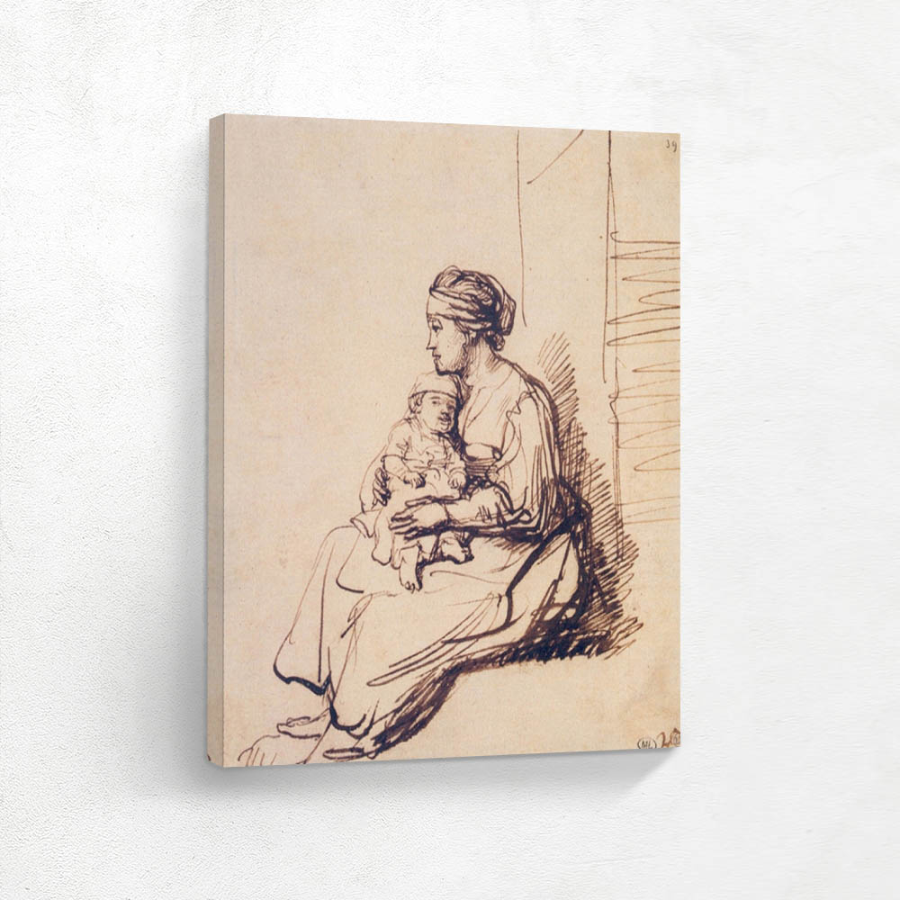 A Woman with a Little Child on her Lap