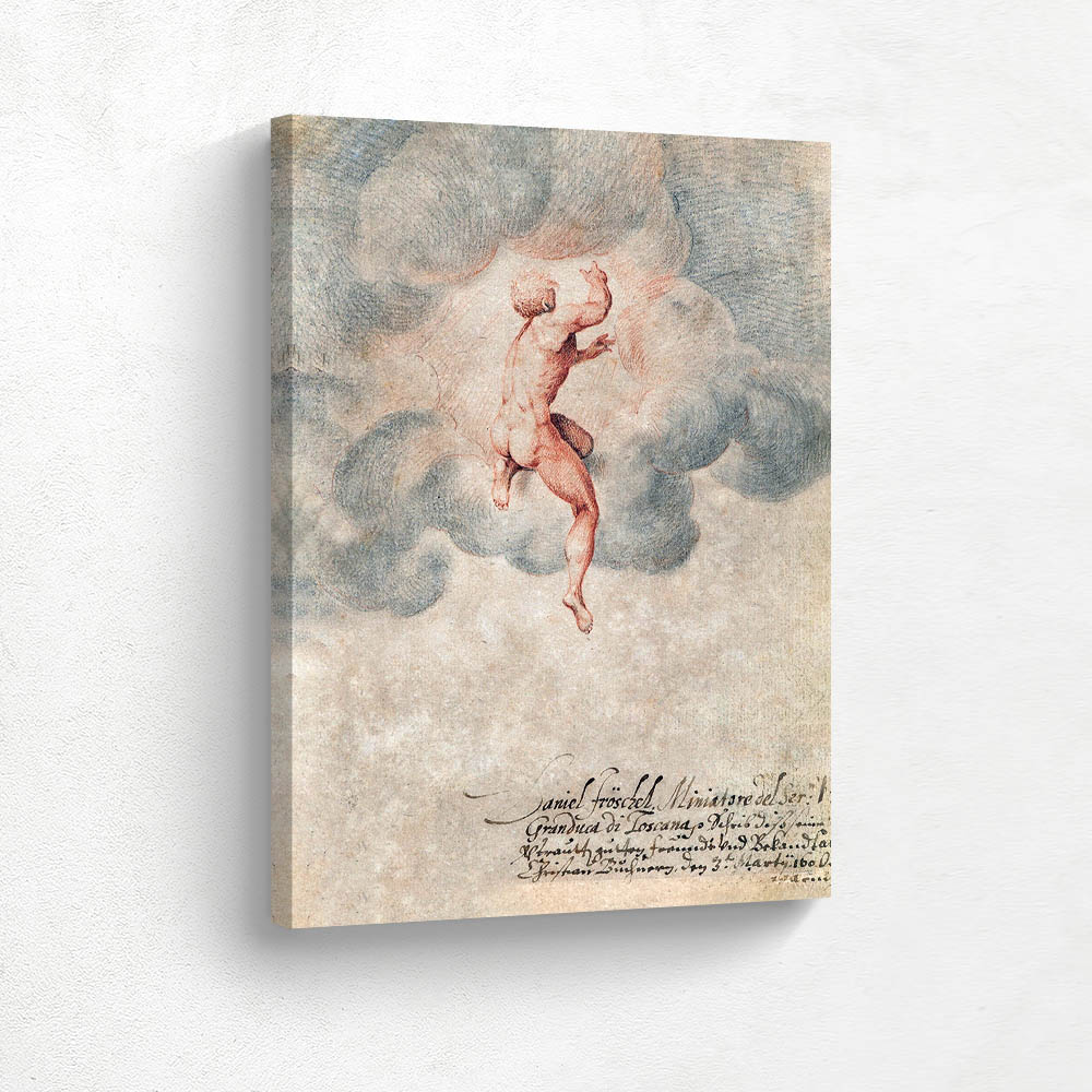 A Nude Male Seen from the Back in Clouds