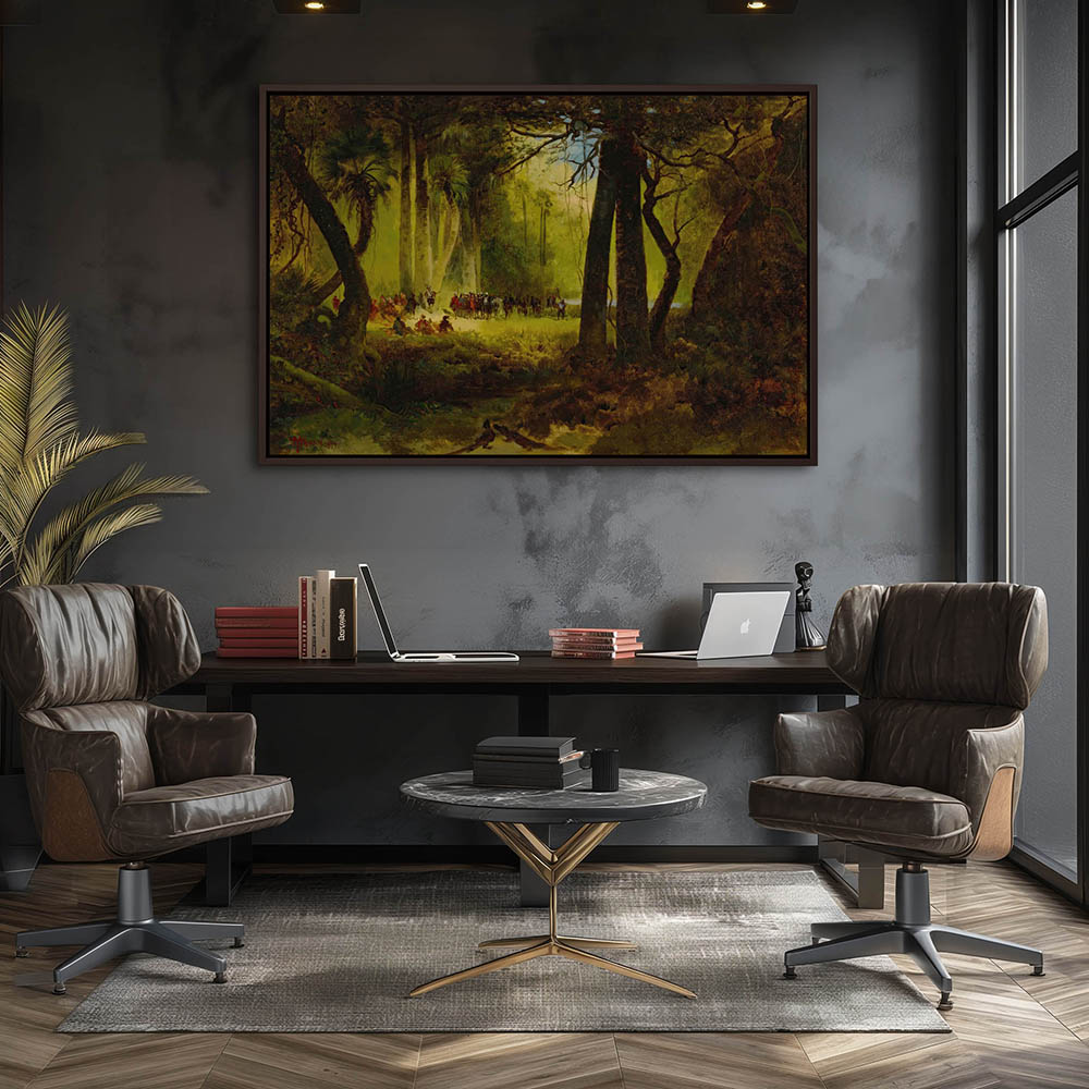 Thomas Moran Paintings, of the Reception of Dominique de Gourgues by the Indians - Image 3