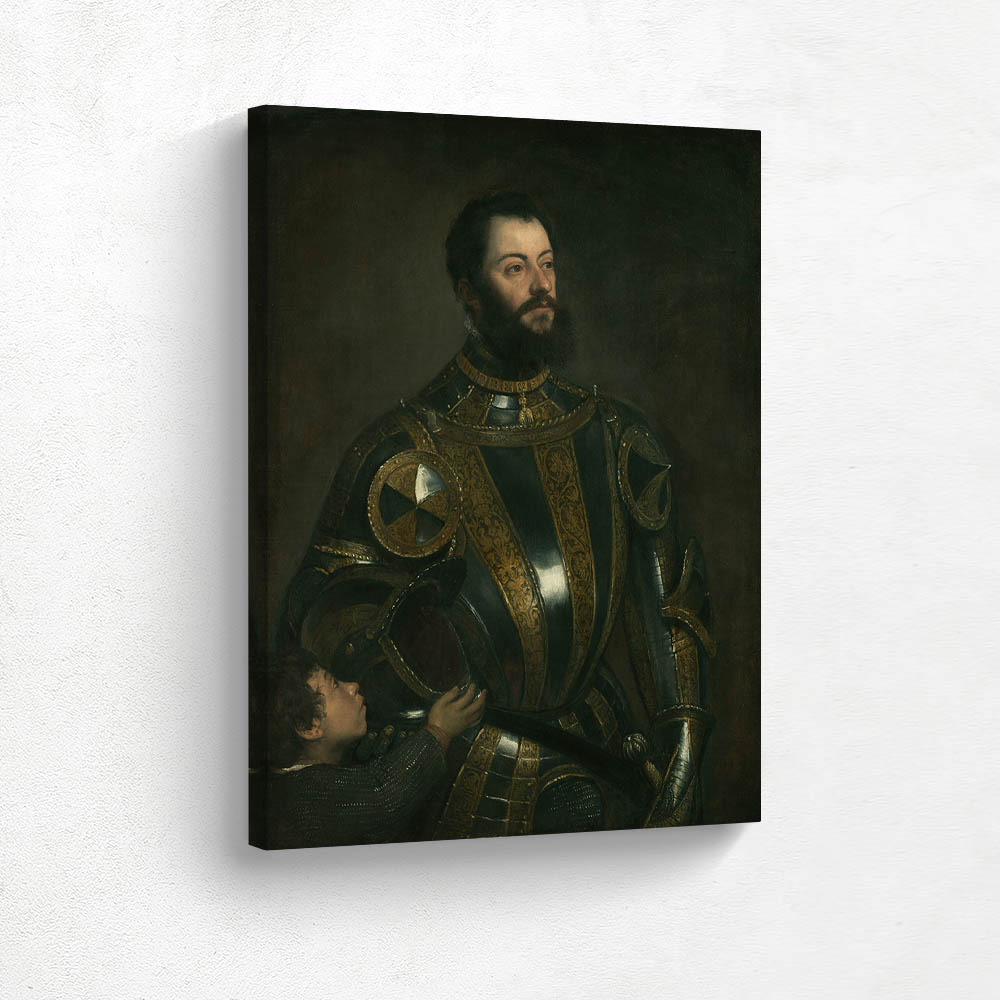 Portrait of Alfonso d Avalos in Armor with a Page