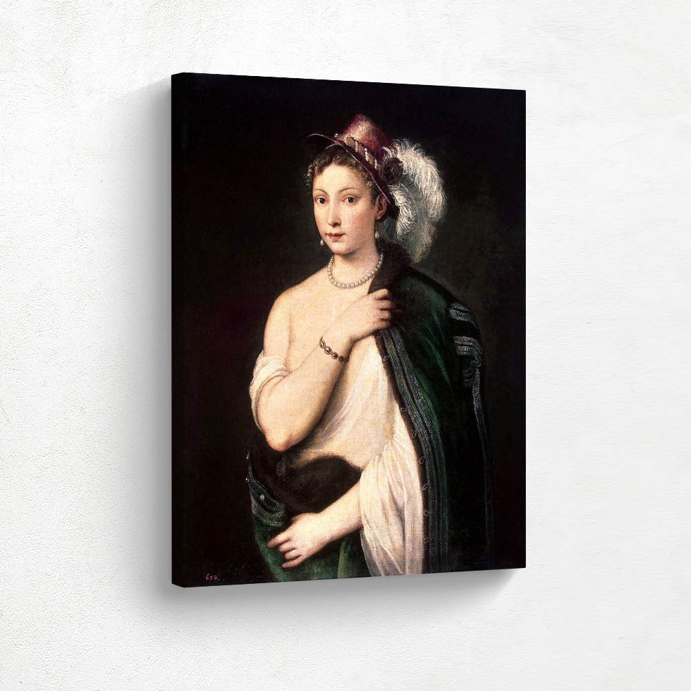 Portrait of a Young Woman with a Feather Hat