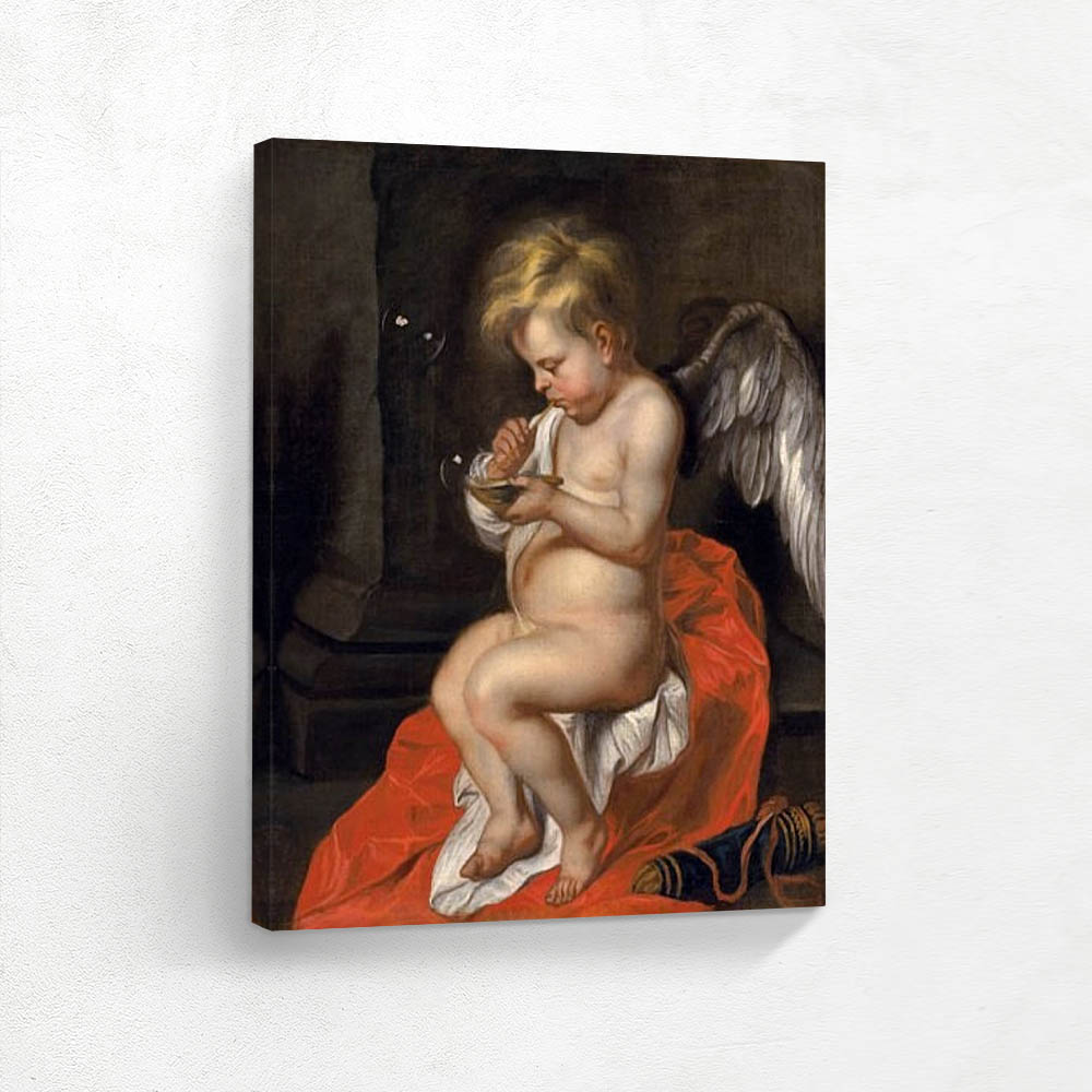 Cupid Blowing Soap Bubbles