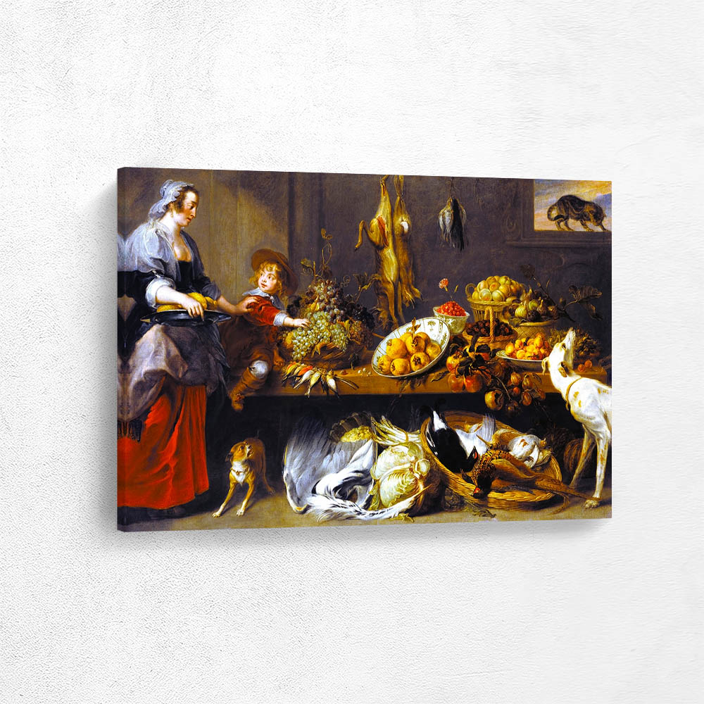 Kitchen Still Life with a Maid and Young Boy