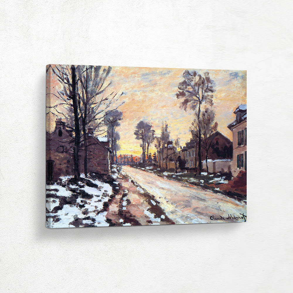 Road at Louveciennes Melting Snow at Sunset