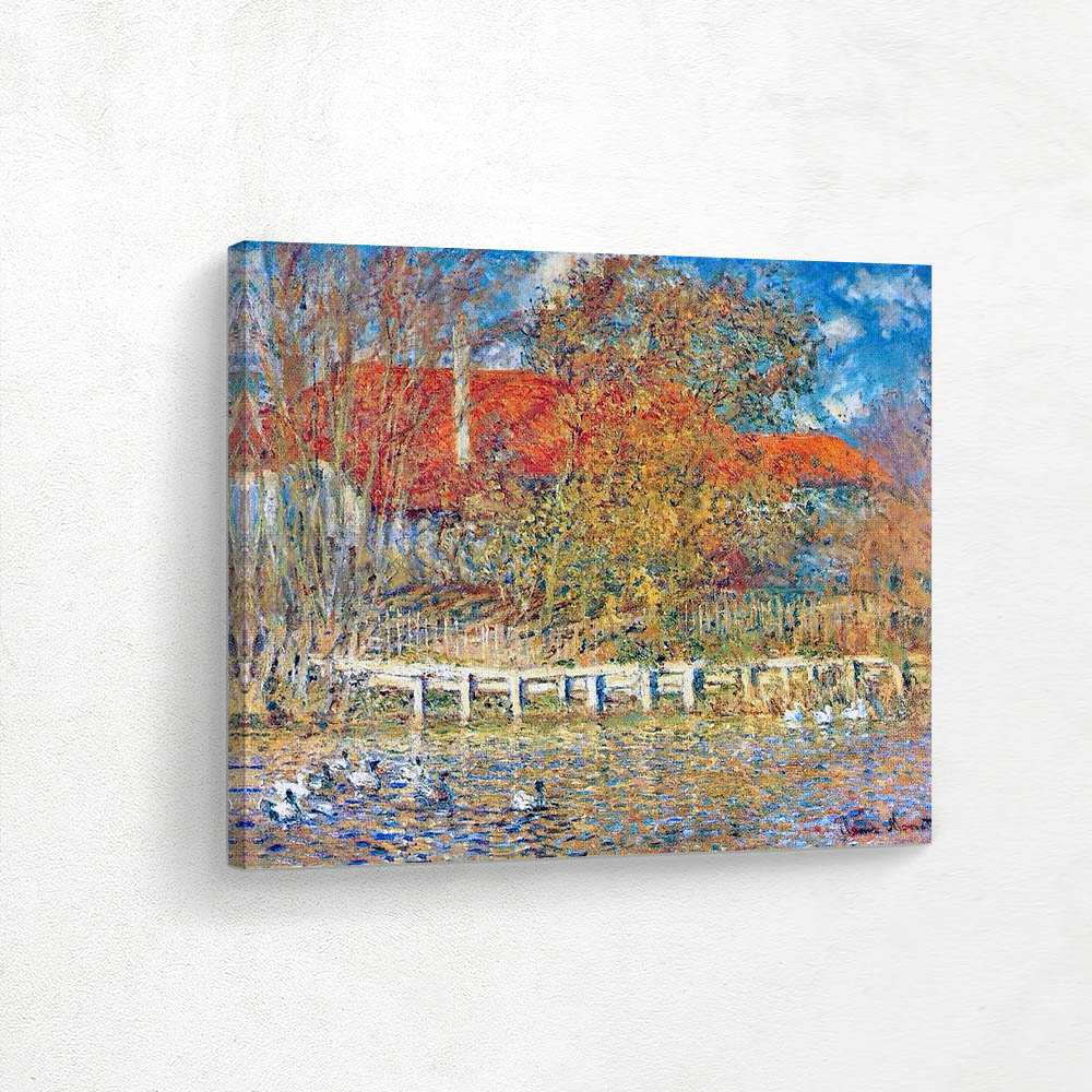 The Pond with Ducks in Autumn