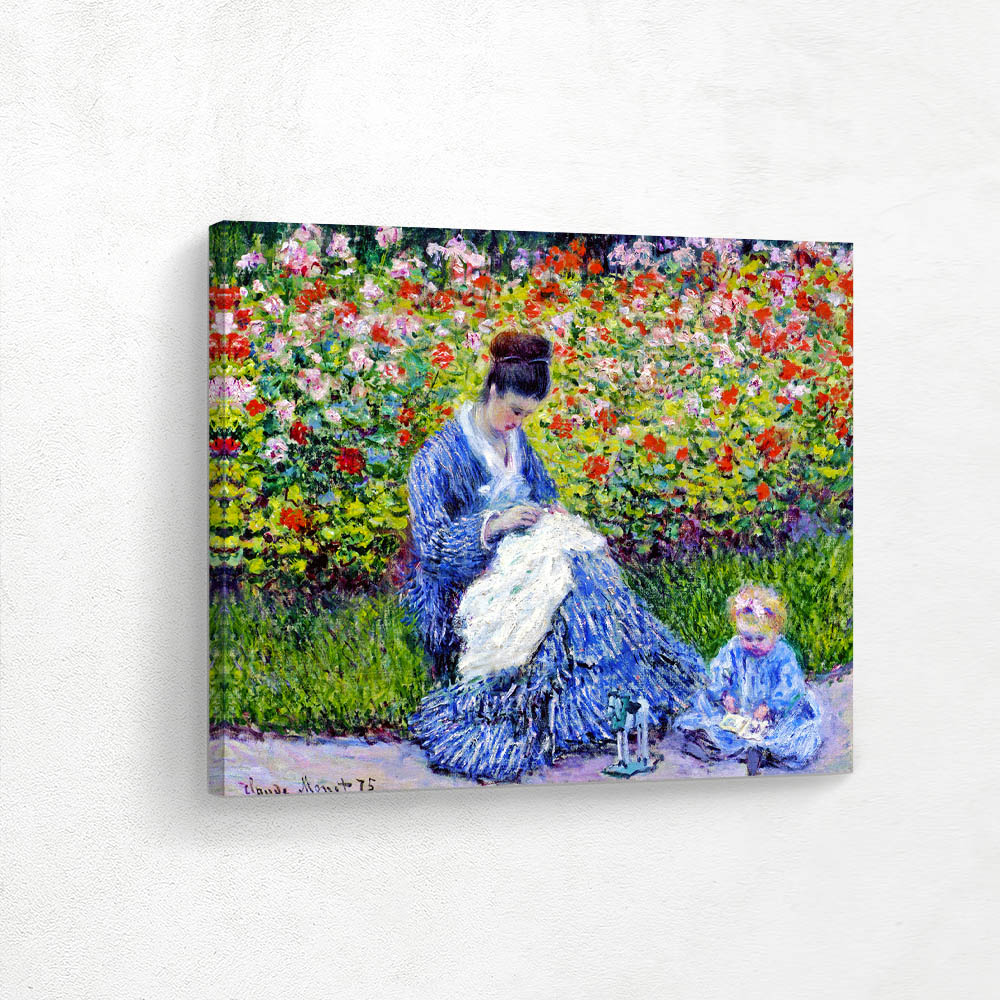 Camille Monet and a Child in the Artist’s Garden in Argenteuil