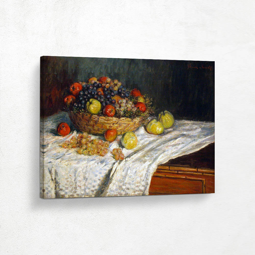 Fruit Basket with Apples and Grapes