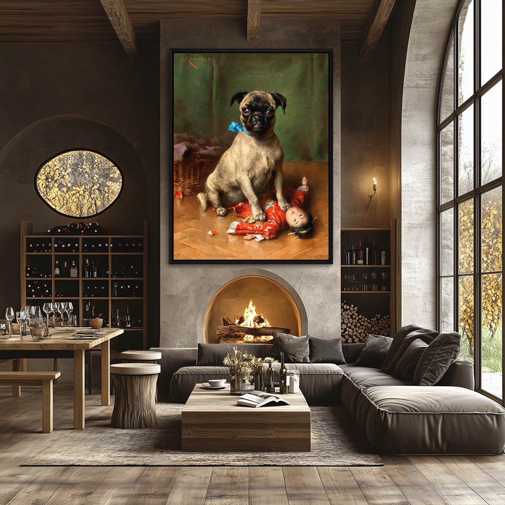 Pug with a Japanese Doll - Image 2