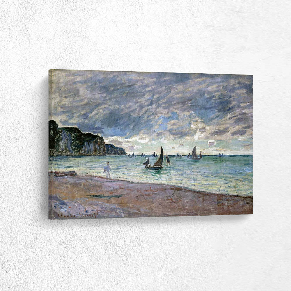 Fishing Boats by the Beach and the Cliffs of Pourville