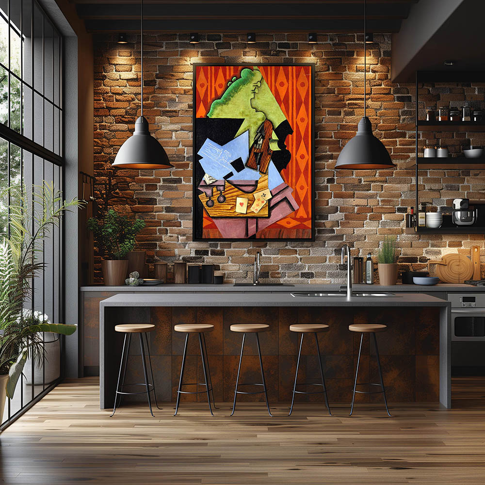 Violin and Playing Cards on a Table - Image 2