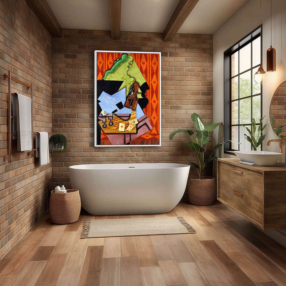 Violin and Playing Cards on a Table - Image 4