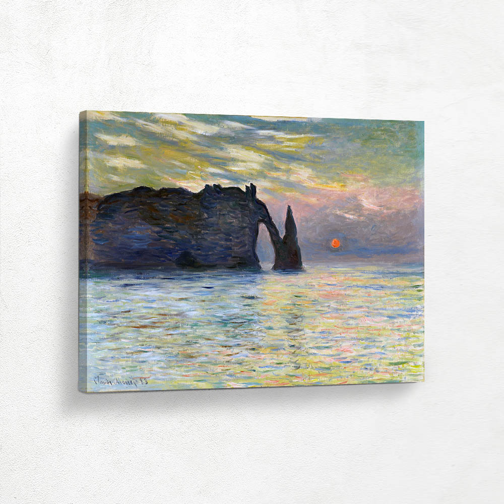 The Manneport Cliff at Etretat Sunset