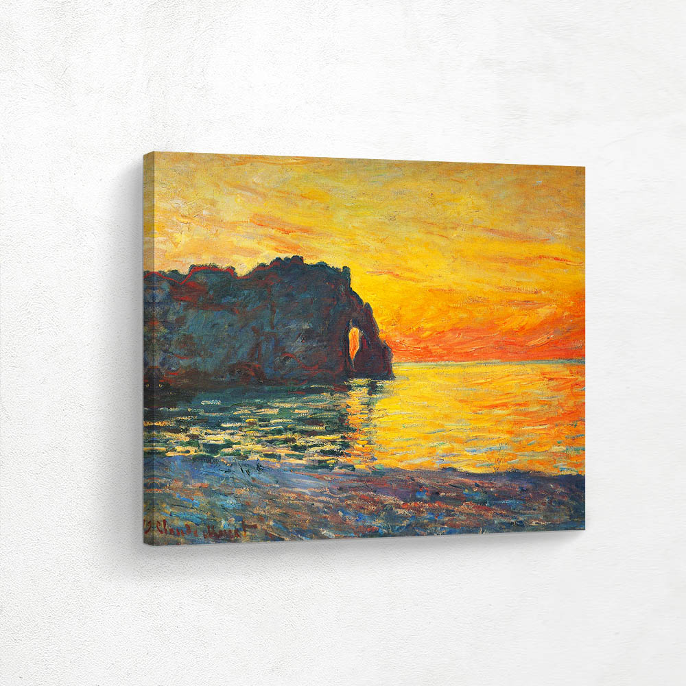 Etretat Cliff of d Aval Sunset