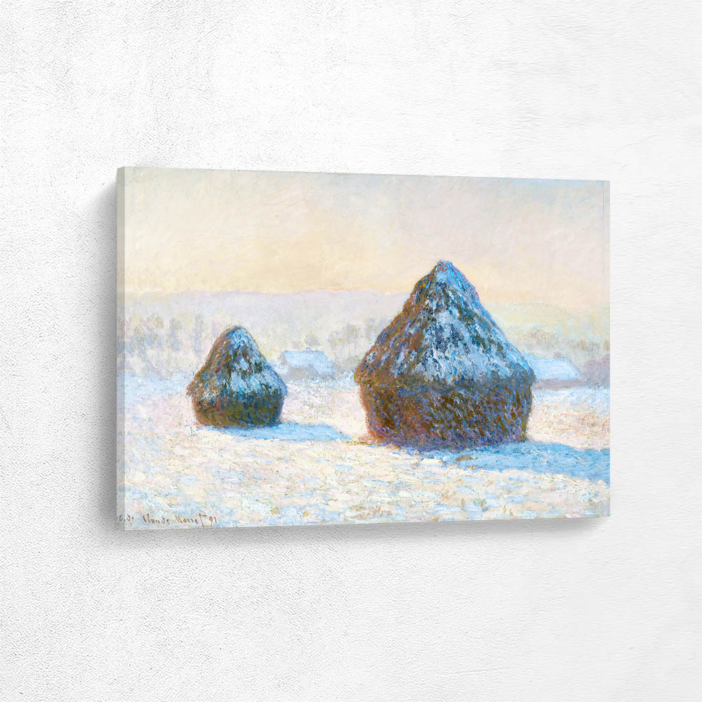 Wheatstacks Snow Effect Morning